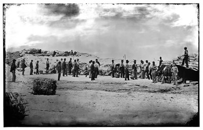Union mortars in Battery Weed on Morris Island, South Carolina, 1863 by Haas and Peale